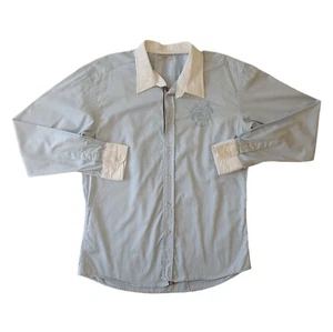 Burberry Blue Shirt With Knight Crest Buttoned Shirt, Brit Classic London 90s - Picture 1 of 4