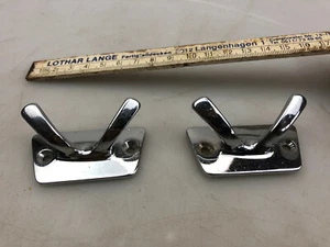 Vintage 2 x Wandhaken Metall Chrom 60er Jahre /24/ - Picture 1 of 7