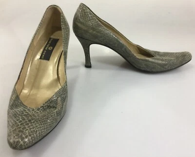 Saks Fifth Avenue 10 M Pumps Faux Snakeskin Leather Shoes 3" Heels Shoes - Image 1 of 4