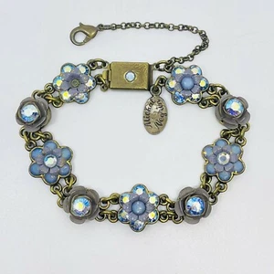 Michal Negrin Romantic Crystals flowers BRACELET + LOCK 3344 - Picture 1 of 5