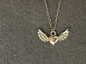 Kids Necklace by Cookie Lee: Heart Wings 14" - Picture 1 of 2