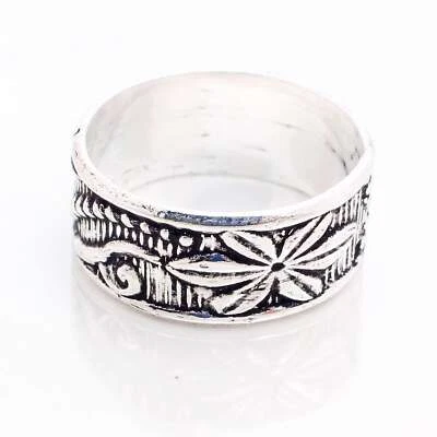 925 Placcato Argento Handmade Design Gioielli Regalo per Lei Anello Misura 5.5 - Immagine 1 di 3