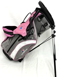 U.S. KIDS GOLF USKG UL 48 Pink Gray Stand Golf Bag 4-Way Divider 26" Tall - Picture 1 of 13