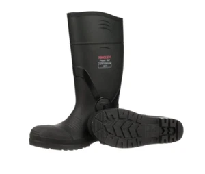 Black Rubber Boots PVC Waterproof Work Fishing Hunting Rain Plain Toe 31161 8-12 - Picture 1 of 1