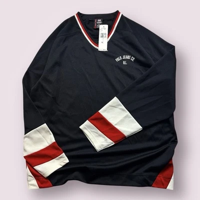 Vintage Deadstock Men’s Polo Ralph Lauren Hockey Jersey 90s Sz XL NWT Bred - Image 1 of 4
