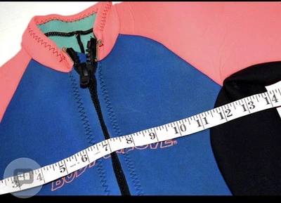 Guante corporal traje húmedo vintage talla XS/S 80s azul y rosa traje húmedo completo excelente Foto 1 de 4