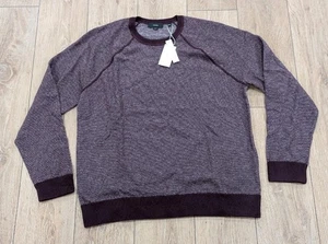 $295 Mens VINCE Wool/Cashmere Birdseye Raglan Crewneck Sweater Wine XL - Picture 1 of 5