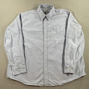 Brooks Brothers 1818 Regent Button Shirt Mens 2XL Gray Solid Long Sleeve Dress - Picture 1 of 9