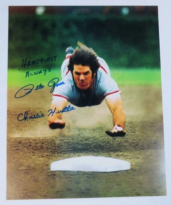 Pete Rose REDS Signed Autograph Auto 16x20 Photo w/ inscription JSA - Image 1 of 4