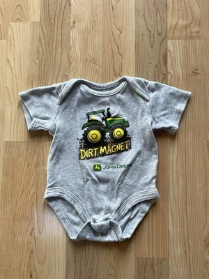JOHN DEERE Bebé Bebé 6 Meses Gris Suciedad Imán Una Pieza Manga Corta Foto 1 de 4