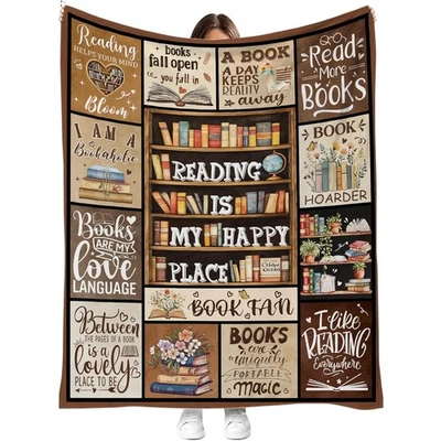 Booklover Regalo para Mujer Manta de Lectura Suave Ligera Cálida Manta para Sofá Foto 1 de 4
