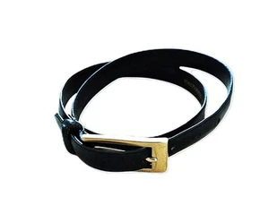 Kenneth Cole Women's Belt Black Leather Gold Tone Buckle L- Sz 36", 1"Width - Picture 1 of 6