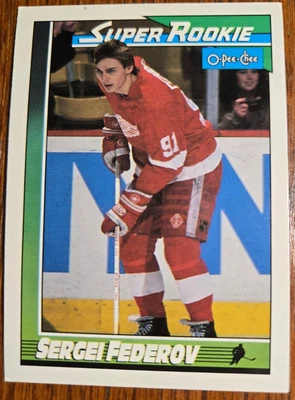 1991-92 O-Pee-Chee Sergei Federov Super Rookie #8 Detroit Red Wings Mint HOF - Image 1 of 2