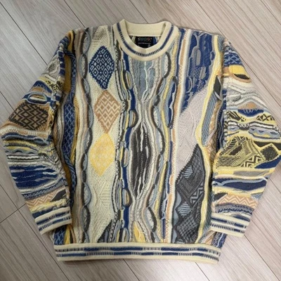 COOGI sweater 3D knit 100% Wool Size S Men's Multicolor Body width 51cm - Image 1 of 4