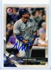 Keon Broxton - Brewers - 2018 Bowman #7 *In Person Autograph* - Bild 1 von 2