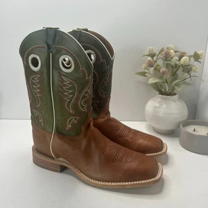 Justin Bent Rail Austin Square Toe Westernstiefel Congac Grün BR307 Herren 11D Neu ohne Karton - Bild 1 von 8