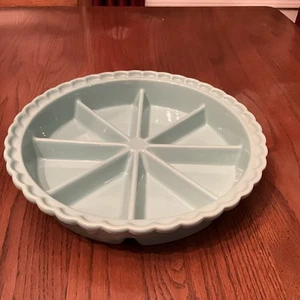 World Market Ceramic Scone, Quiche Baking Dish Divided Serving Dish, Etc  TEAL  - Picture 1 of 5
