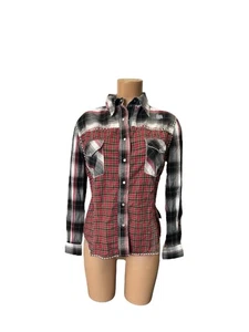 The Ranch Wear Camicia Donna Vintage Rebel Band Western Pearl Snap Tg M • Nuova - Foto 1 di 9