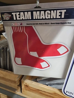BOSTON RED SOX SOCKS  MLB BASEBALL MAGNET CAR OFFICE 12 Inch Helmet NEW - Image 1 of 4