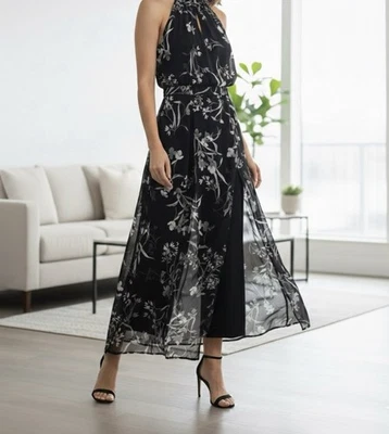 Белый дом черный рынок цветочный с бретелью через шею цепочка комбинезон наложение макси платье 16 - Изображение 1 из 4