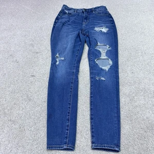 Jeans American Eagle Curvy tiro alto Jegging azul desgastado bolsillos talla 2 - Imagen 1 de 13