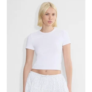 Camiseta Aritzia Sunday BestHug Little Acanalada Blanca Med - Imagen 1 de 9