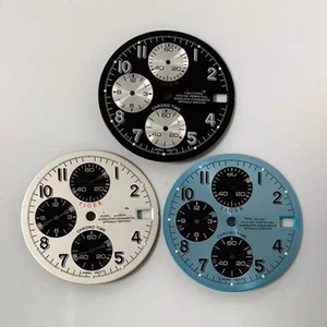 29,8 mm Literal Watch Dial Six Hands Green Luminous for VK67 Quartz Movement - Bild 1 von 28