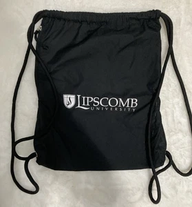 Lipscomb University Black Drawstring Backpack W/Side & Inside Compartments. - Picture 1 of 9