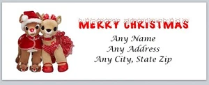 Personalized Address Labels Christmas Reindeer Rudolph (AC 447) - Picture 1 of 3