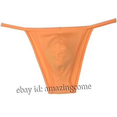 Men String Bikini Briefs Underwear Guy Open Side Thong Shorts Smooth Swim Trunks - Image 1 of 4