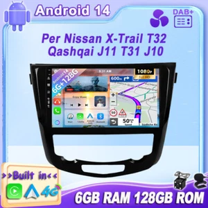 Android 14 Autoradio Per Nissan X-Trail T32 Qashqai J11 T31 J10 GPS CarPlay DAB+ - Foto 1 di 18