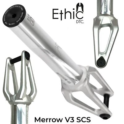 Ethic DTC Merrow V3 Stunt-Scooter Roller CNC Light Gabel SCS 187g Rame Argento - Immagine 1 di 4