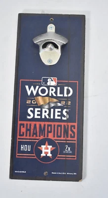 Houston Astros 2022 World Series Champions Bottle Opener Wood Sign 5" x 11" - Image 1 of 4
