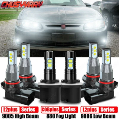 For Pontiac Aztek 2001-2005 Combo 4Side Headlight & Fog Lamp LED Bulbs Kit Qty6 - Image 1 of 4