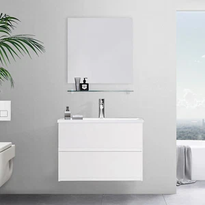 30"/36" Wallmounted Bathroom Vanity Two Drawers White Cabinet No Top No Sink - Picture 1 of 18