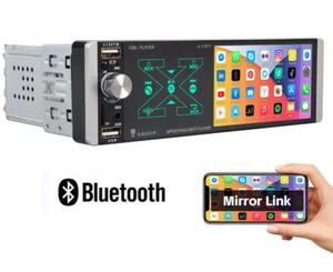 Single 1DIN Bluetooth 4.1" Car Stereo Radio Touch Screen FM Multimedia Player HD - Picture 1 of 14