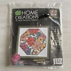 NEW VTG Home Creations Cross Stitch Kit Octagonal 8097 Floral Retro MCM Colorful