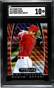 2019 Panini Titan #12 Shohei Ohtani SGC 10 Gem Mint Ruby Wave Prizm /199 - Picture 1 of 2