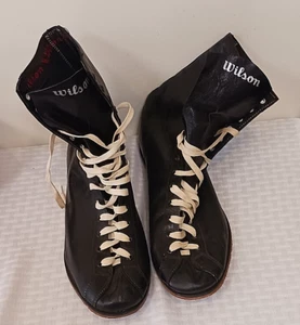 Vintage 1950s 1960s Wilson Wrestling Boots Black WWWF WWF WWE NWA Territories - Picture 1 of 3