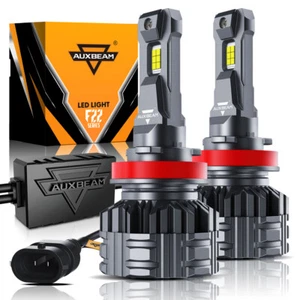 AUXBEAM F22 Canbus H11 LED Headlight 6500K Low Beam Bulbs Conversion Kit White - Picture 1 of 12