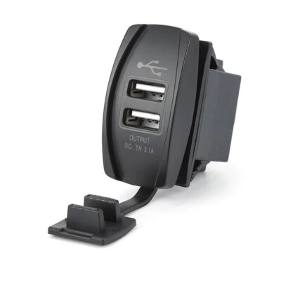 Dual USB Car Power Supply Port Charger Socket Adapter Accessories Waterproof - Image 1 of 4