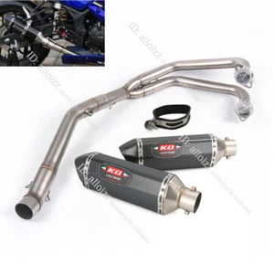 Whole System for Yamaha YZF R3 R25 MT-03 Exhaust Header Front Pipe 370mm Muffler - Picture 1 of 16