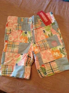 Gymboree Beach Shack Girls Patchwork Bermuda Shorts Adj Waist Sz 5 NWT - Picture 1 of 1