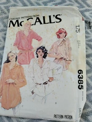 VTG 80's ~ McCall's Pattern #6385 ~ Blouses or Tunics ~ Misses' Size Small - Image 1 of 3
