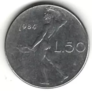 1984 50 LIRE ~ AUS ITALIEN ~ SIE BEWERTEN ES ~ BITTE SEHEN SIE SCAN stk i77 - Bild 1 von 4