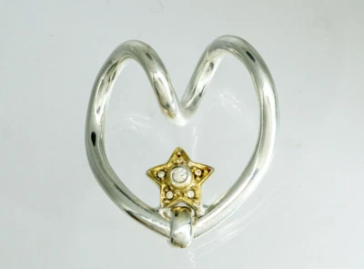 Anhänger in Sterling Silber 925 Herz mit Stern - Bild 1 von 2