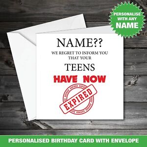 Personalised 20th Birthday Card Teen Expired Daughter Son Sister Friend Fun 200