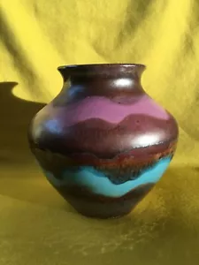 Vintage Dümler & Breiden 187 15 Studio Vase Pottery Germany Purple Blue Brown - Bild 1 von 7