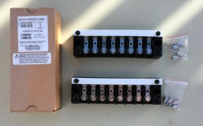 Set of 2 Penn Union Glass Reinforced Plastic Terminal Block 8 Conductors 6008SCS - Image 1 of 4