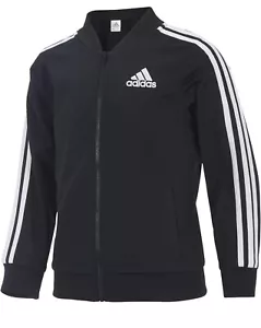 adidas Girls Active Sports Tricot Bomber Jacket - Black Size Large New With Tags - Picture 1 of 4